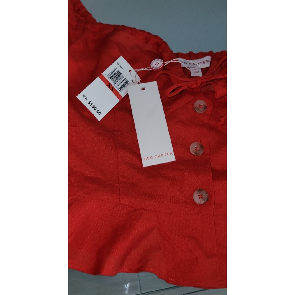 Red Carter Top -  Color-Red - Picture 5 of 9